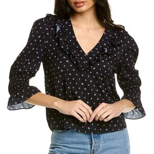 French Connection Dylan Top In Blue, Size XS